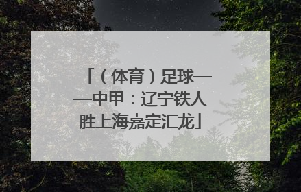 （体育）足球——中甲：辽宁铁人胜上海嘉定汇龙