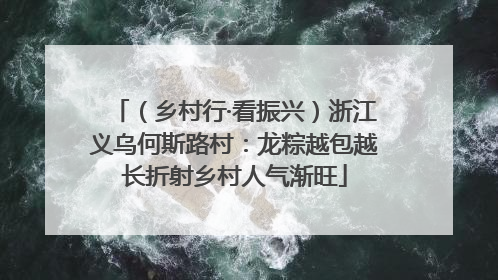 （乡村行·看振兴）浙江义乌何斯路村：龙粽越包越长折射乡村人气渐旺