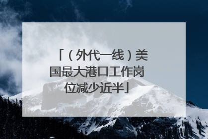 （外代一线）美国最大港口工作岗位减少近半