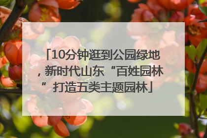 10分钟逛到公园绿地，新时代山东“百姓园林”打造五类主题园林
