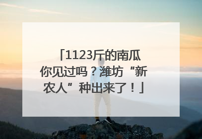 1123斤的南瓜你见过吗？潍坊“新农人”种出来了！