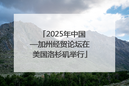 2025年中国—加州经贸论坛在美国洛杉矶举行